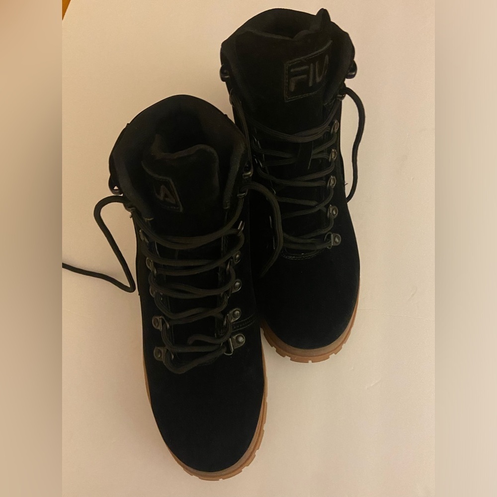 Fila faux suede black boots men’s size 10,5.